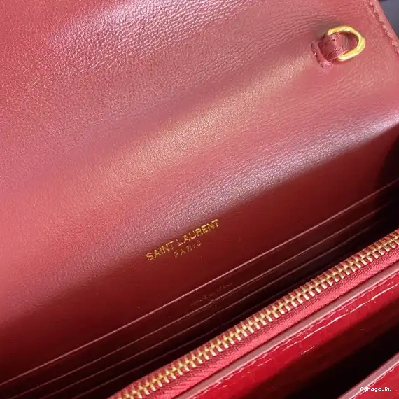 LEATHER IN YSL SUNSET SHINY CROCODILE-EMBOSSED 0523